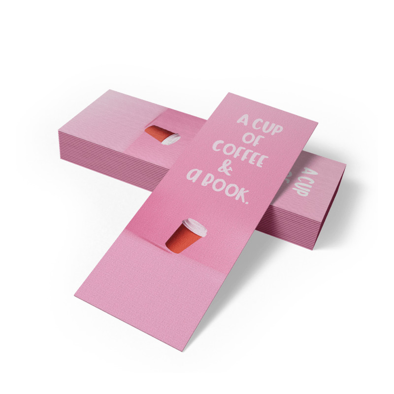 Linen Bookmarks — custom bookmark printing for promotional giveaways and retail, full color both sides
